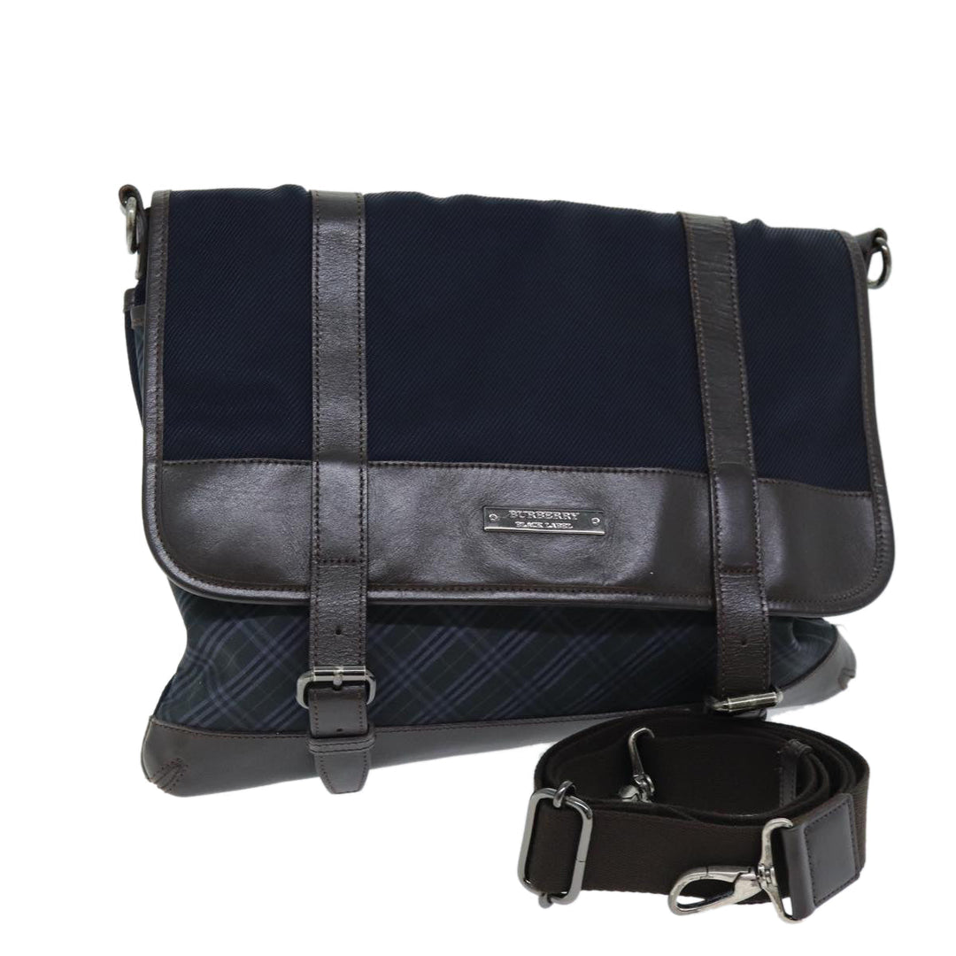 Burberry Black label Shoulder Bag Canvas Navy Auth bs13922