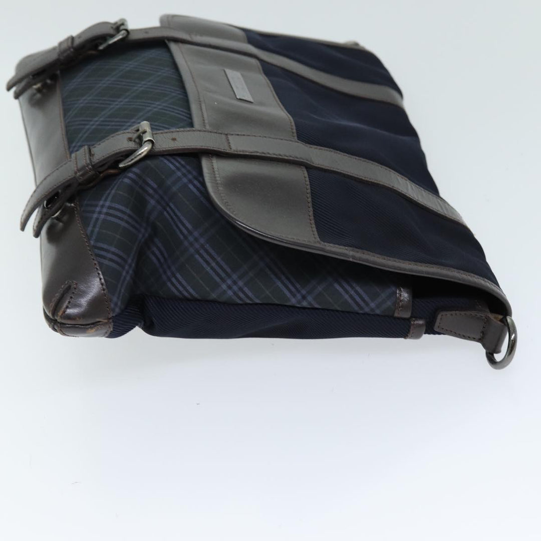 Burberry Black label Shoulder Bag Canvas Navy Auth bs13922