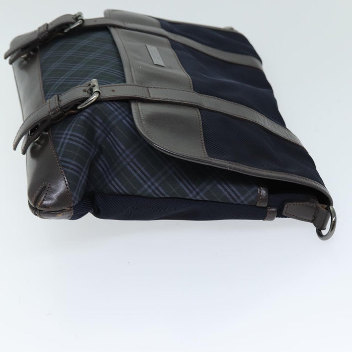 Burberry Black label Shoulder Bag Canvas Navy Auth bs13922