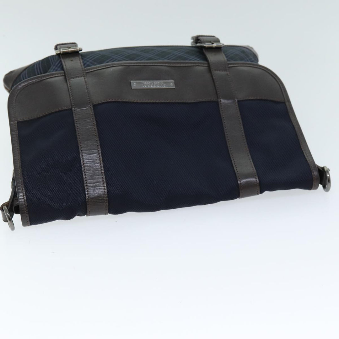 Burberry Black label Shoulder Bag Canvas Navy Auth bs13922