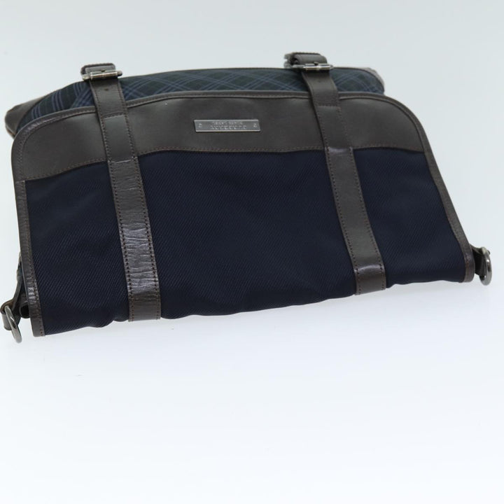 Burberry Black label Shoulder Bag Canvas Navy Auth bs13922