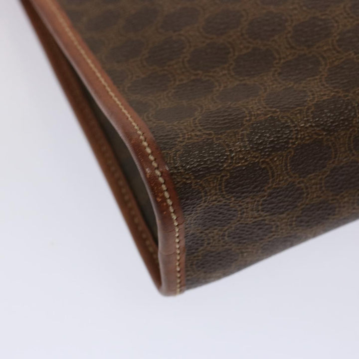 Celine Macadam Canvas Clutch Bag PVC Brown Auth bs13923