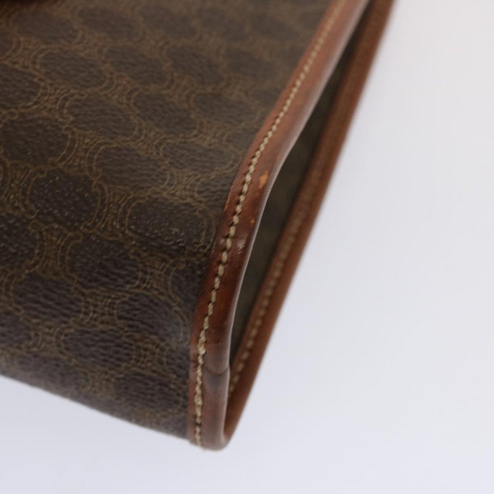 Celine Macadam Canvas Clutch Bag PVC Brown Auth bs13923