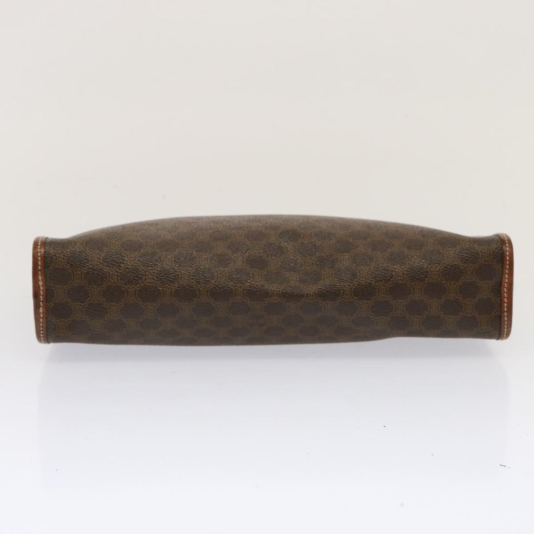 Celine Macadam Canvas Clutch Bag PVC Brown Auth bs13923