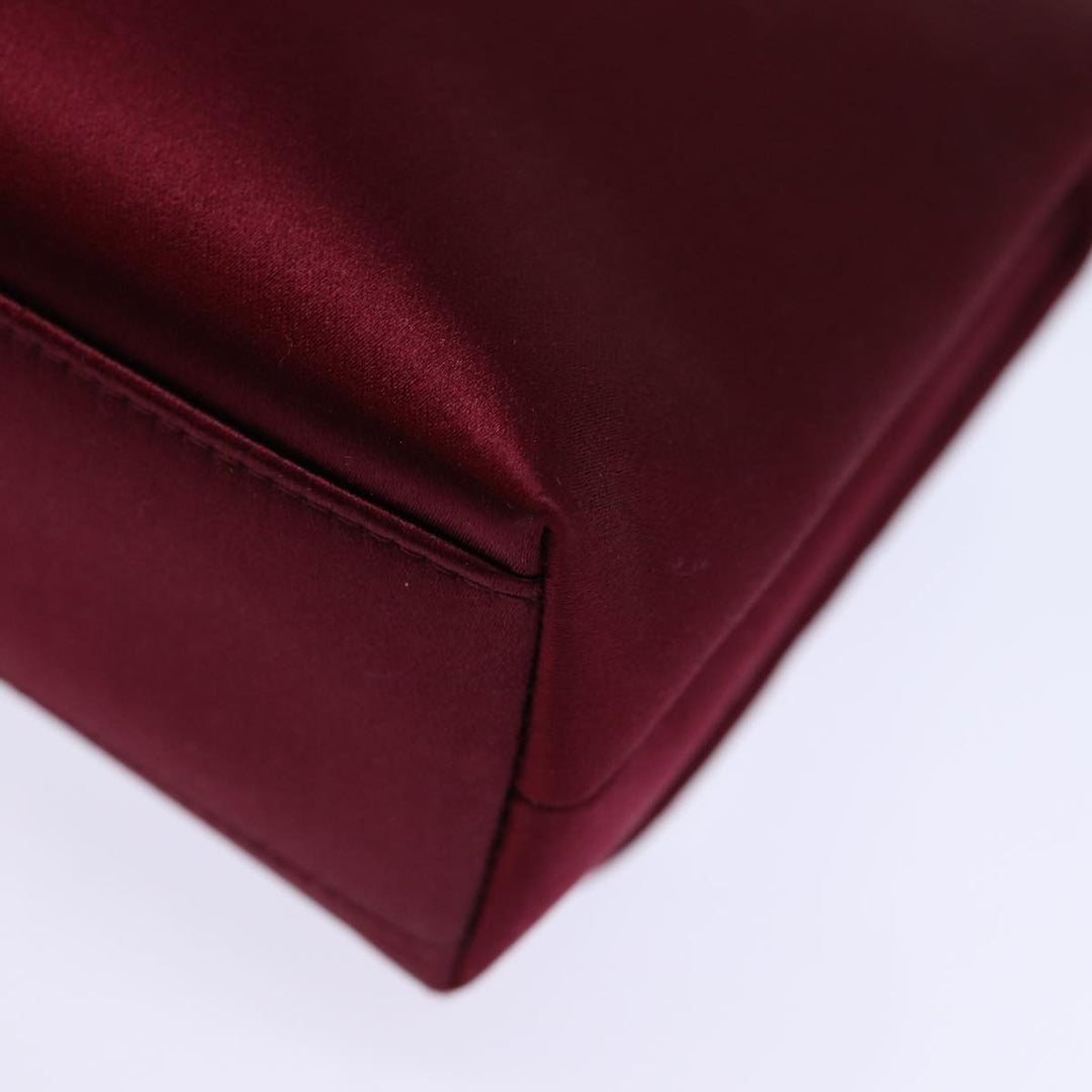 Chanel Shoulder Bag Satin Red CC Auth bs13944