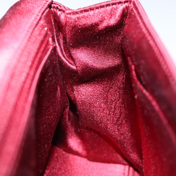 Chanel Shoulder Bag Satin Red CC Auth bs13944