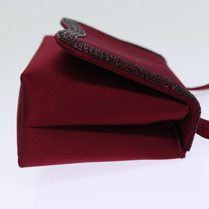 Chanel Shoulder Bag Satin Red CC Auth bs13944