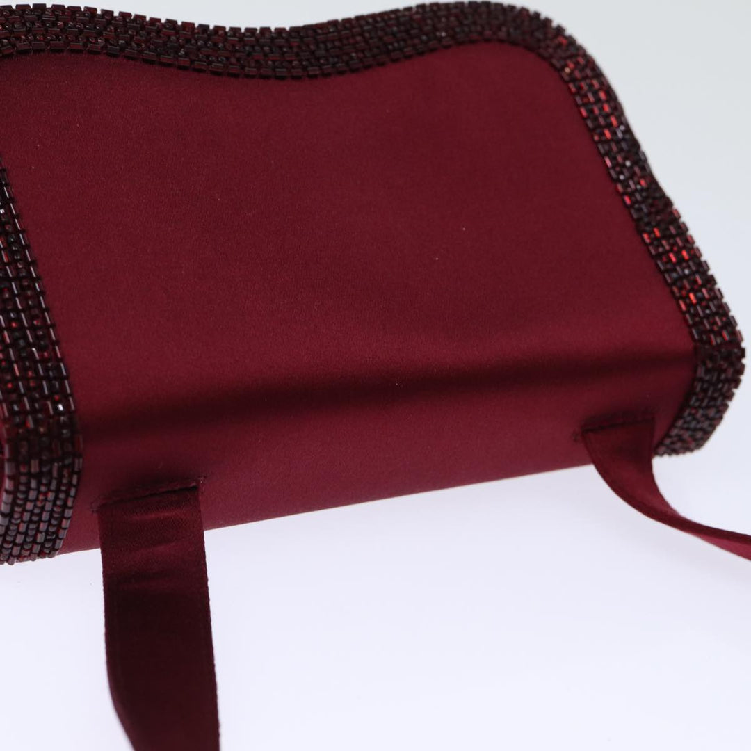 Chanel Shoulder Bag Satin Red CC Auth bs13944