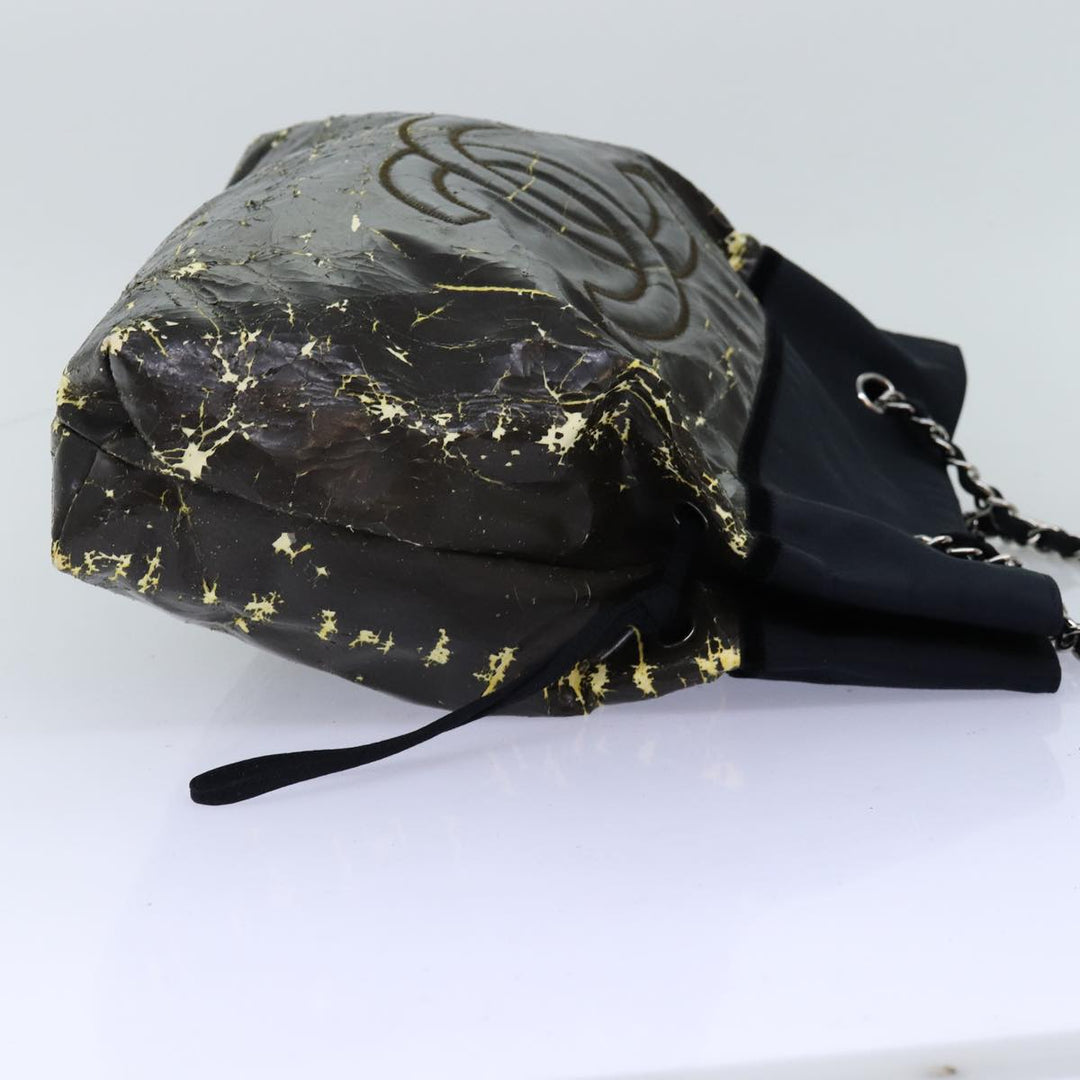 Top Quality Chanel Chain Tote Bag Nylon Black CC Auth bs13946