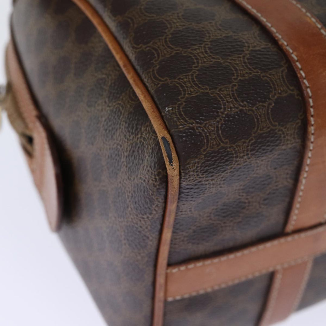 Celine Macadam Canvas Hand Bag PVC Brown Auth bs13992