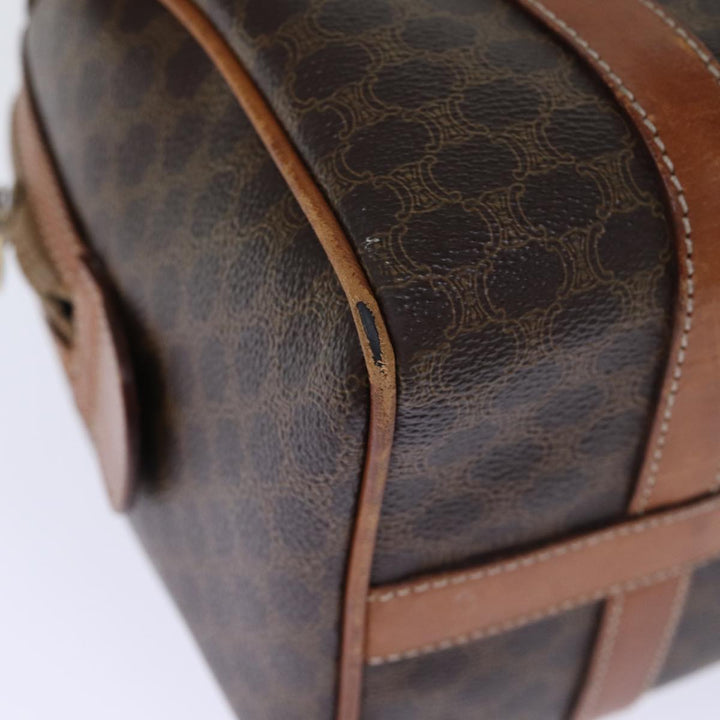 Celine Macadam Canvas Hand Bag PVC Brown Auth bs13992