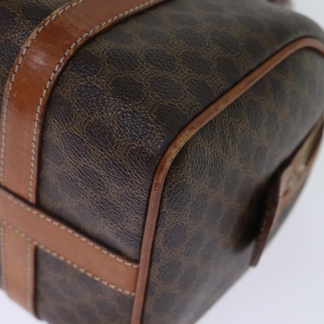 Celine Macadam Canvas Hand Bag PVC Brown Auth bs13992
