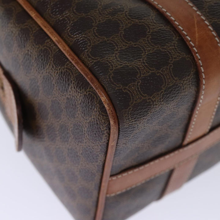 Celine Macadam Canvas Hand Bag PVC Brown Auth bs13992