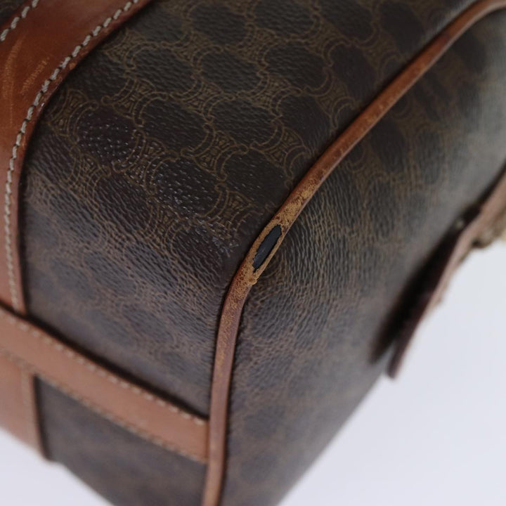 Celine Macadam Canvas Hand Bag PVC Brown Auth bs13992