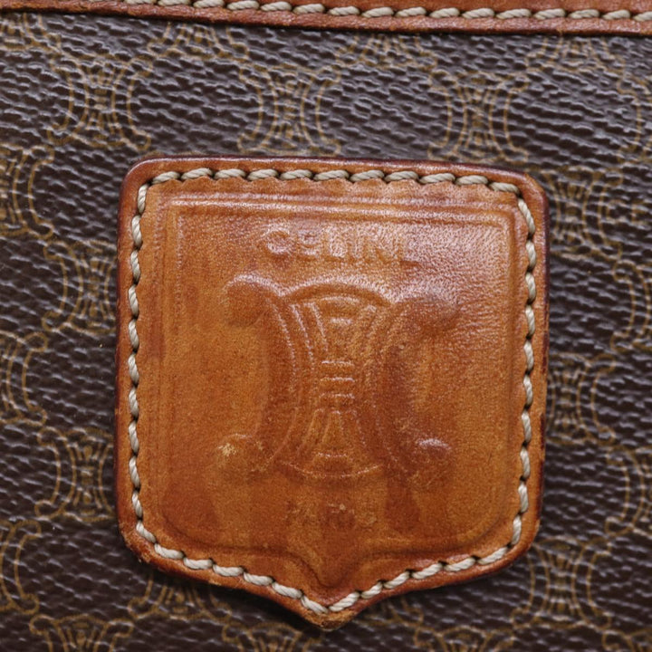 Celine Macadam Canvas Hand Bag PVC Brown Auth bs13992