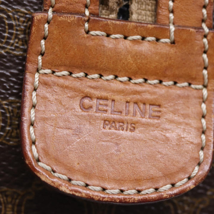 Celine Macadam Canvas Hand Bag PVC Brown Auth bs13992