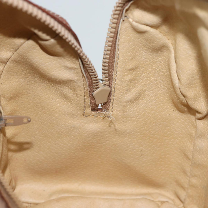 Celine Macadam Canvas Hand Bag PVC Brown Auth bs13992