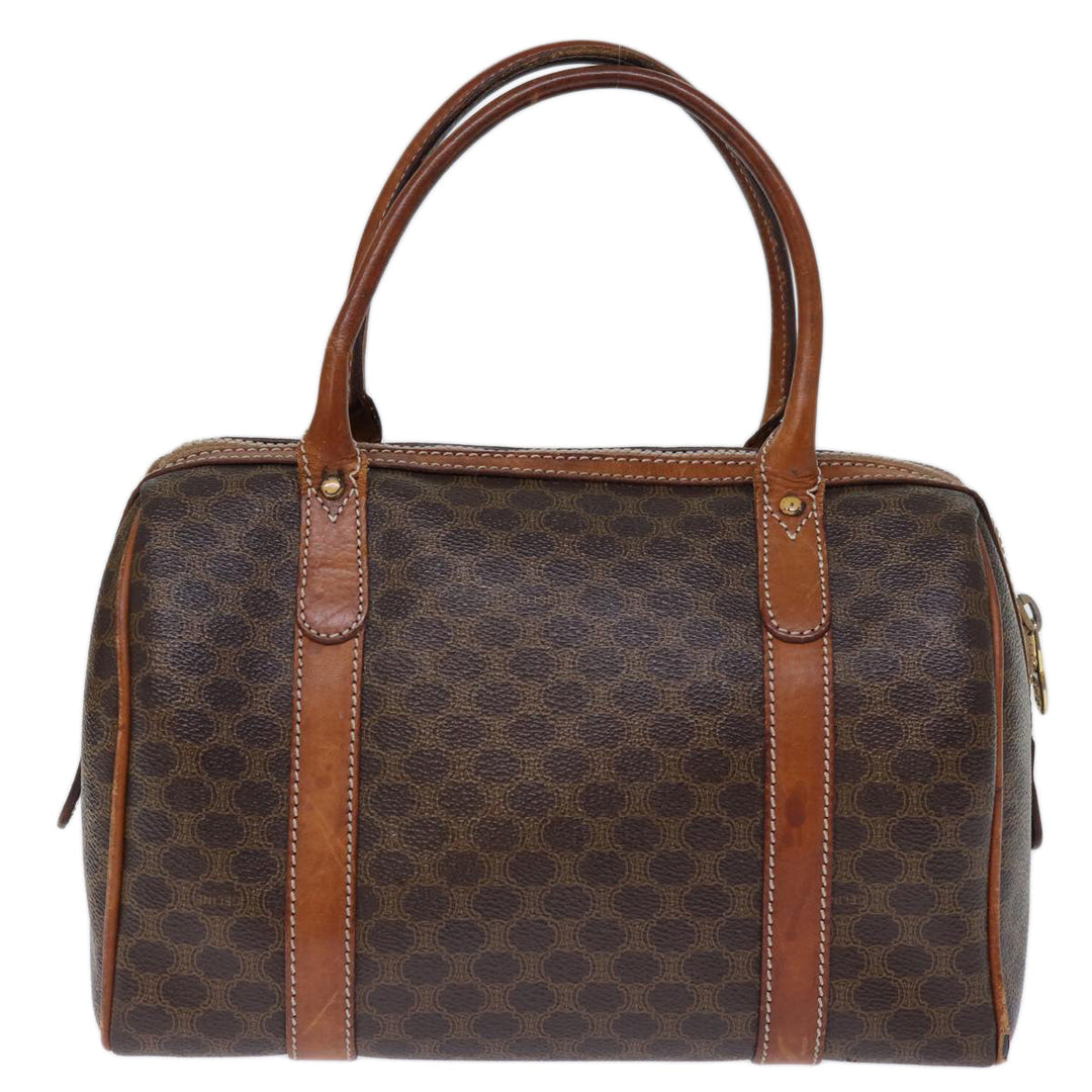 Celine Macadam Canvas Hand Bag PVC Brown Auth bs13992