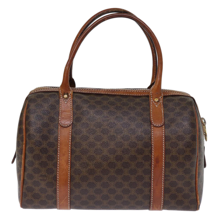 Celine Macadam Canvas Hand Bag PVC Brown Auth bs13992