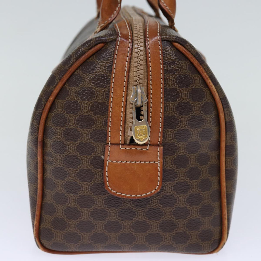 Celine Macadam Canvas Hand Bag PVC Brown Auth bs13992