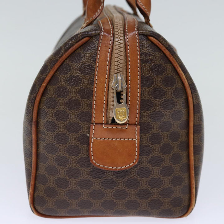 Celine Macadam Canvas Hand Bag PVC Brown Auth bs13992