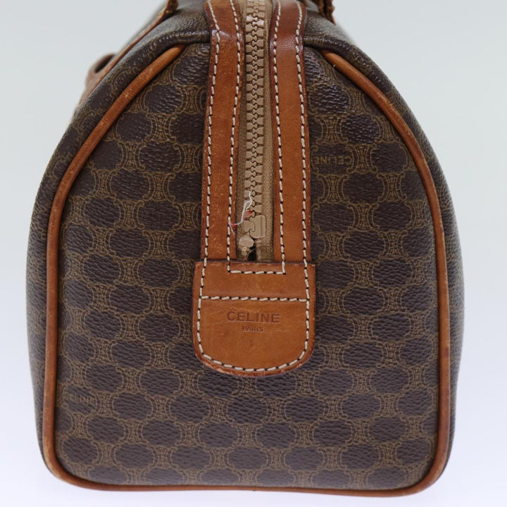 Celine Macadam Canvas Hand Bag PVC Brown Auth bs13992