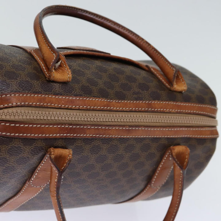 Celine Macadam Canvas Hand Bag PVC Brown Auth bs13992