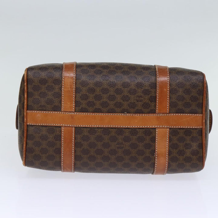 Celine Macadam Canvas Hand Bag PVC Brown Auth bs13992