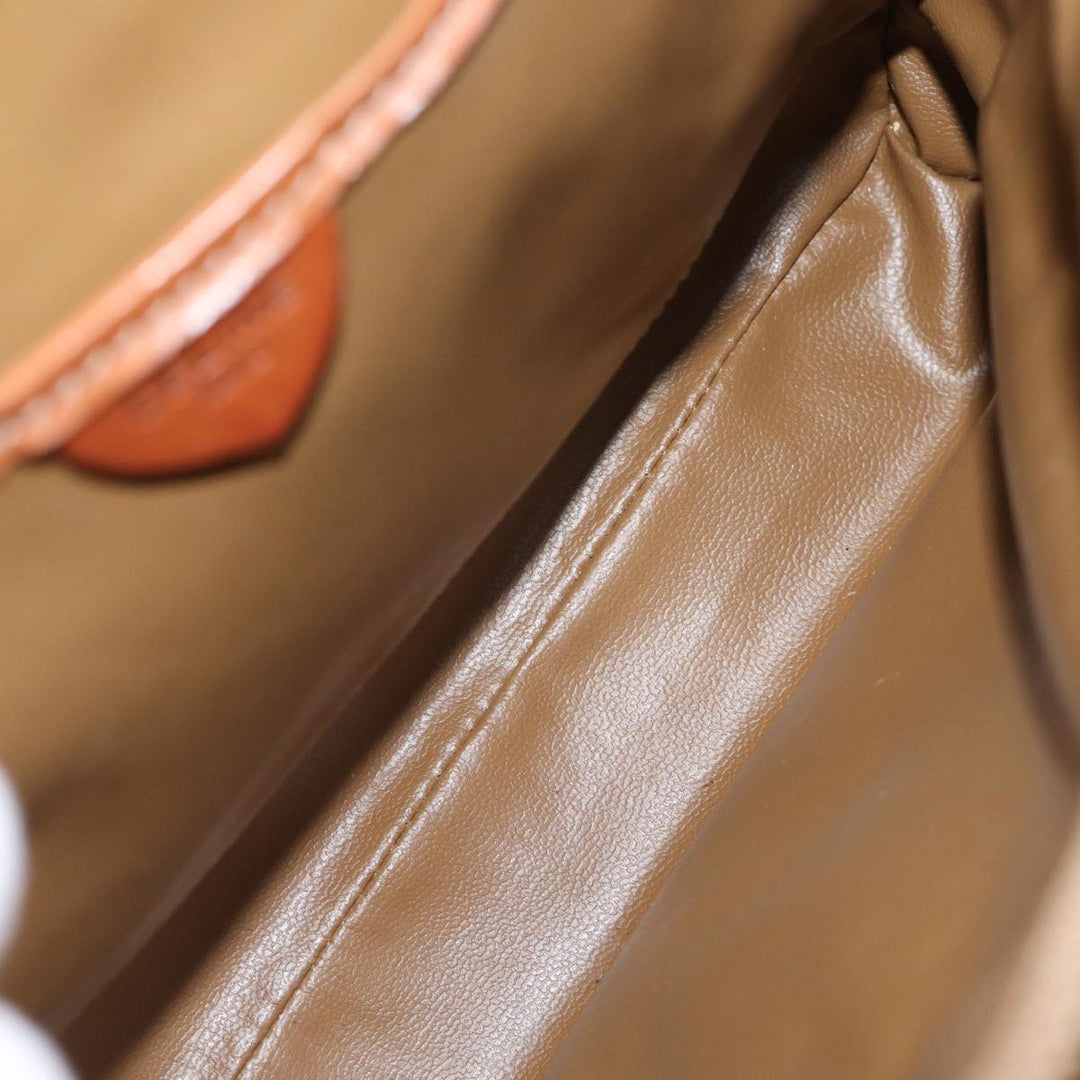 Celine Macadam Canvas Hand Bag Coated Canvas Beige Auth bs13993
