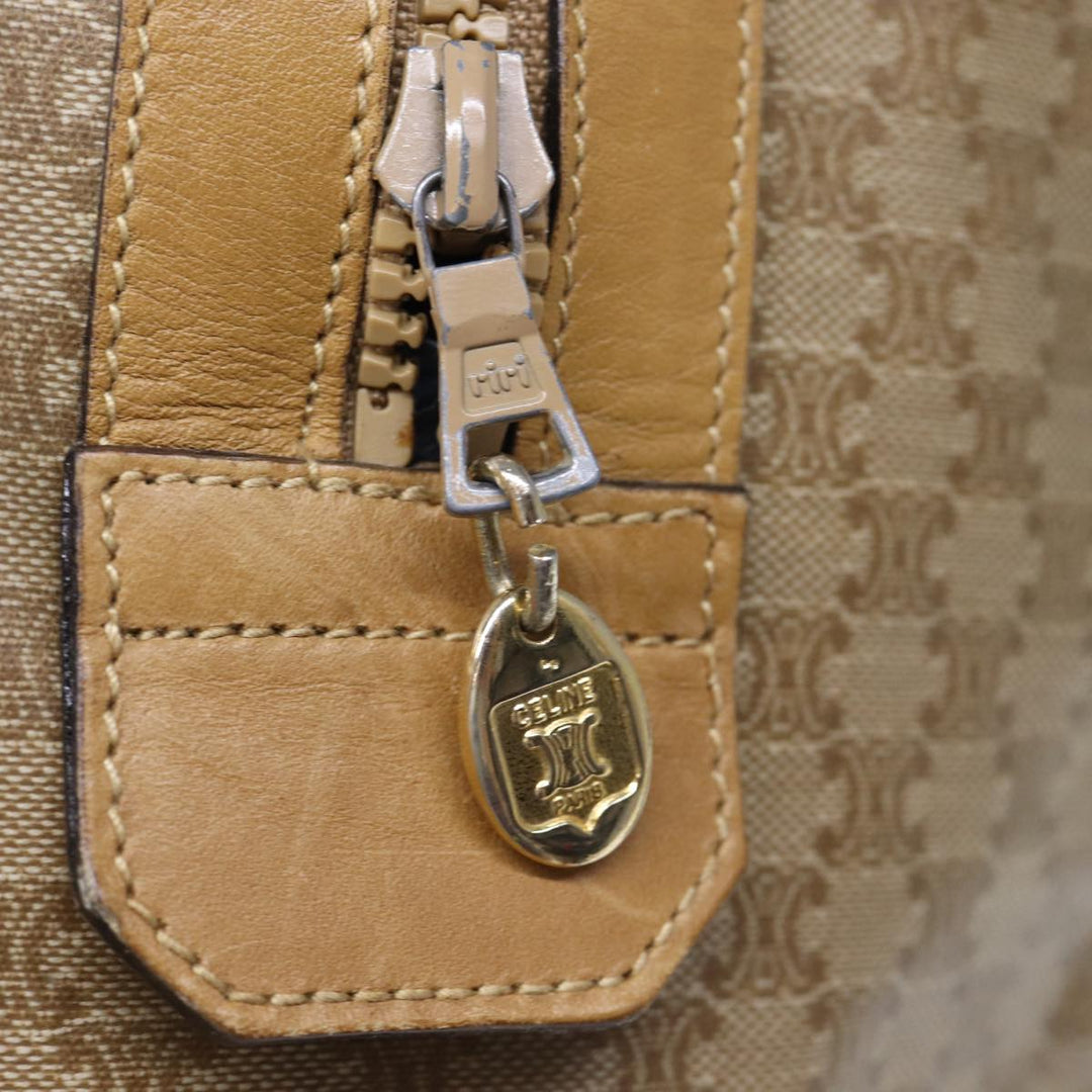 Celine Macadam Canvas Boston Bag Coated Canvas Beige  13994