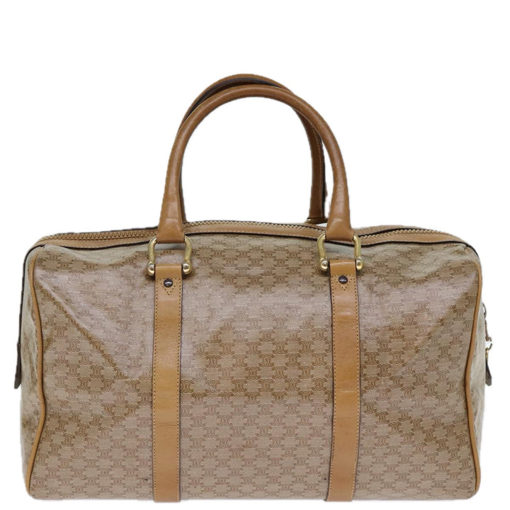 Celine Macadam Canvas Boston Bag Coated Canvas Beige  13994