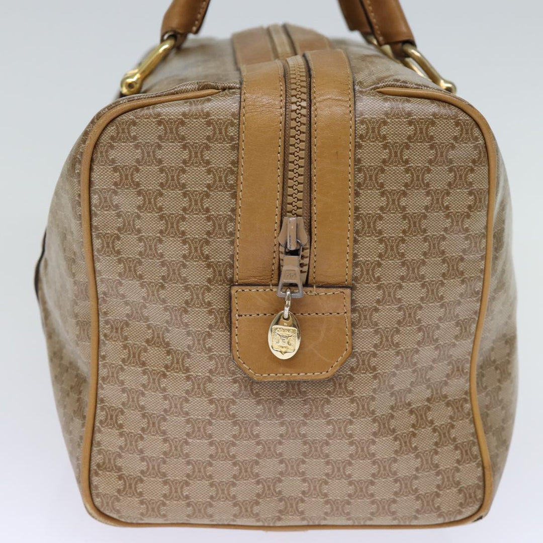 Celine Macadam Canvas Boston Bag Coated Canvas Beige  13994