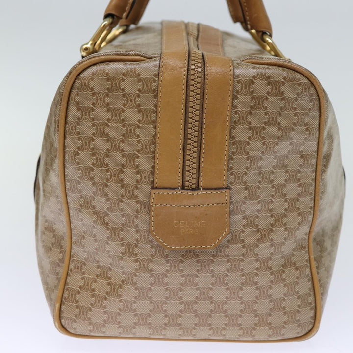 Celine Macadam Canvas Boston Bag Coated Canvas Beige  13994