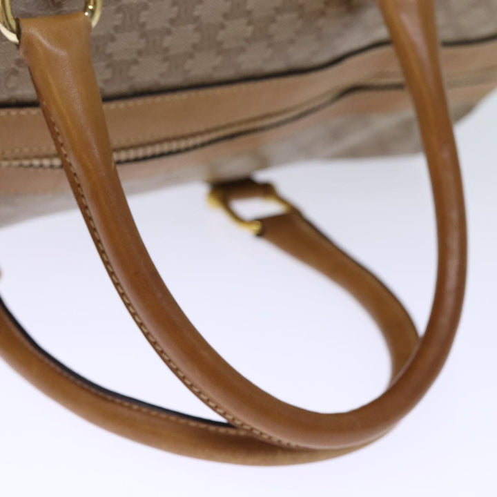 Celine Macadam Canvas Boston Bag Coated Canvas Beige  13994