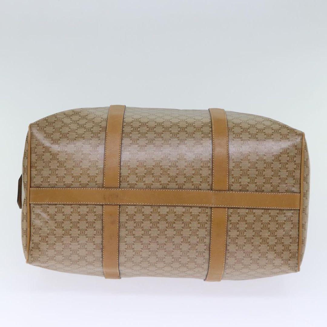 Celine Macadam Canvas Boston Bag Coated Canvas Beige  13994