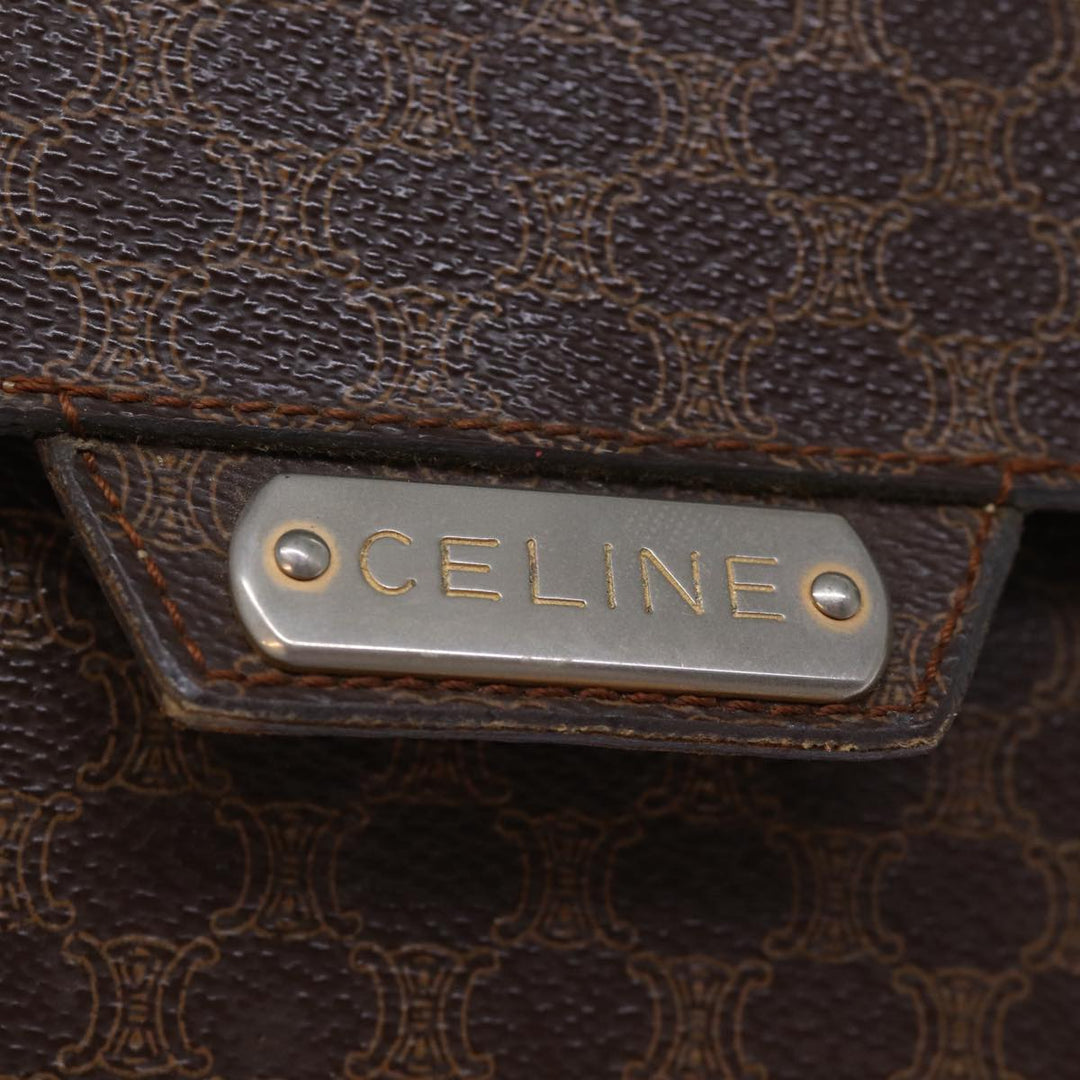 Celine Macadam Canvas Clutch Bag PVC Brown Auth bs13995