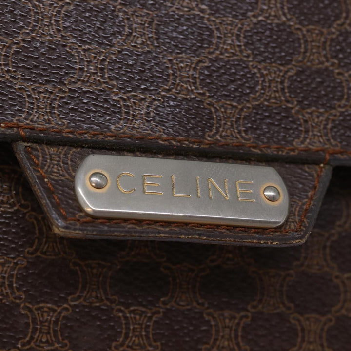 Celine Macadam Canvas Clutch Bag PVC Brown Auth bs13995