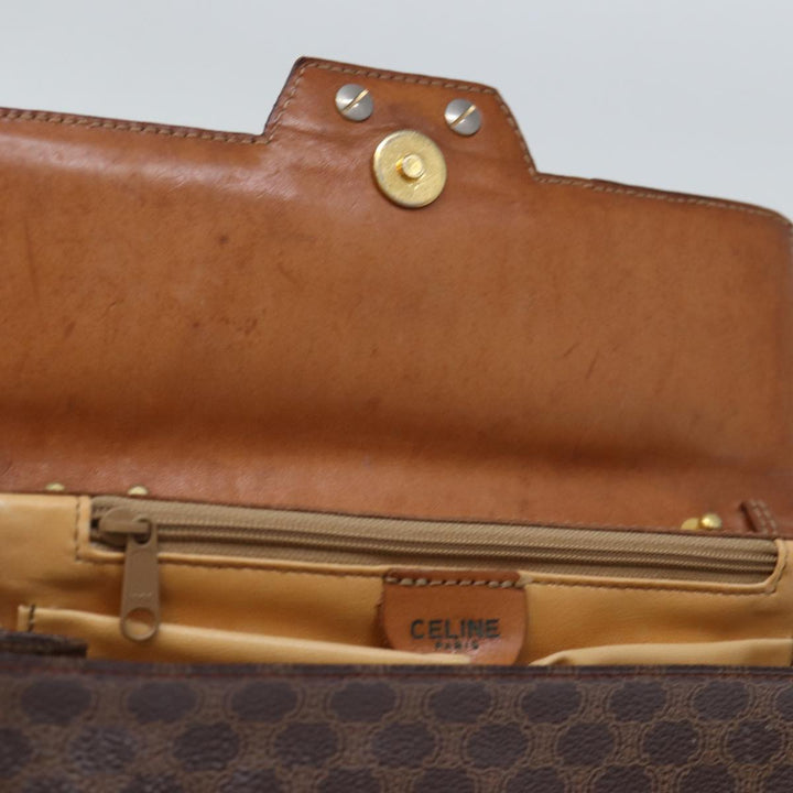 Celine Macadam Canvas Clutch Bag PVC Brown Auth bs13995