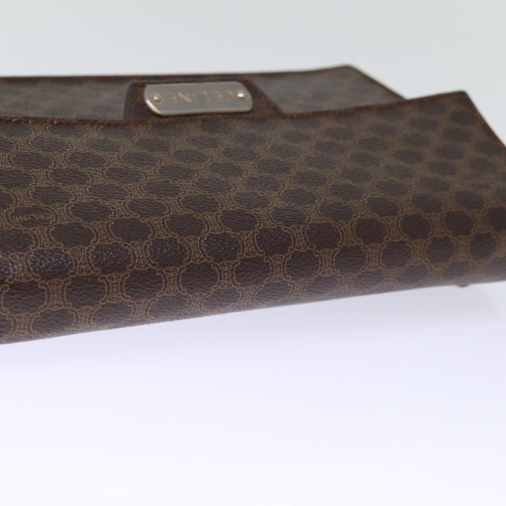 Celine Macadam Canvas Clutch Bag PVC Brown Auth bs13995
