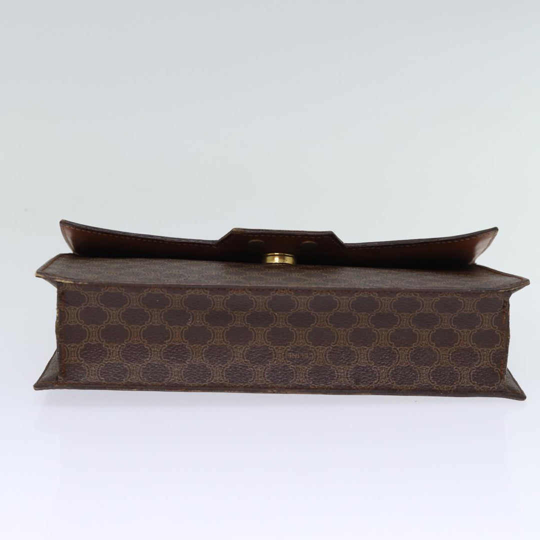 Celine Macadam Canvas Clutch Bag PVC Brown Auth bs13995