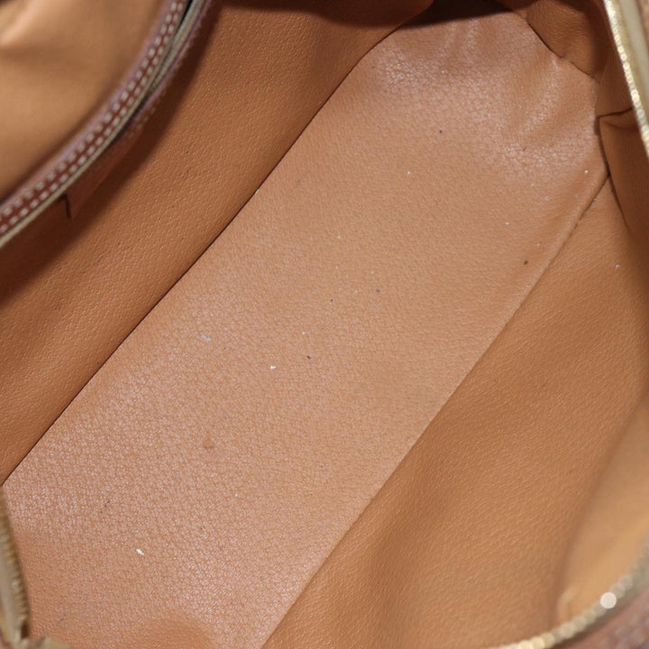 Celine Macadam Canvas Hand Bag PVC Brown Auth bs13996