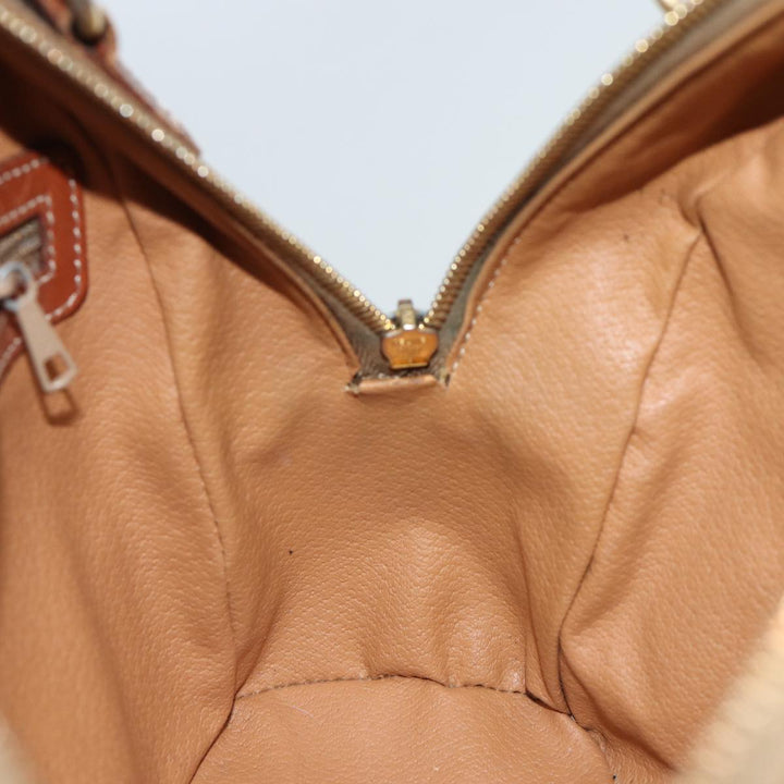 Celine Macadam Canvas Hand Bag PVC Brown Auth bs13996