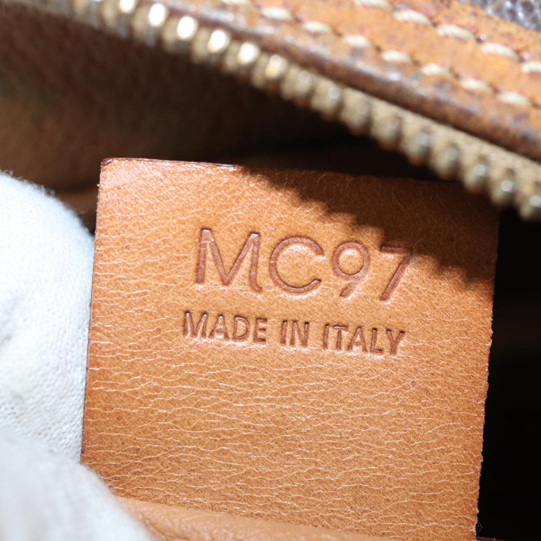 Celine Macadam Canvas Hand Bag PVC Brown Auth bs13996