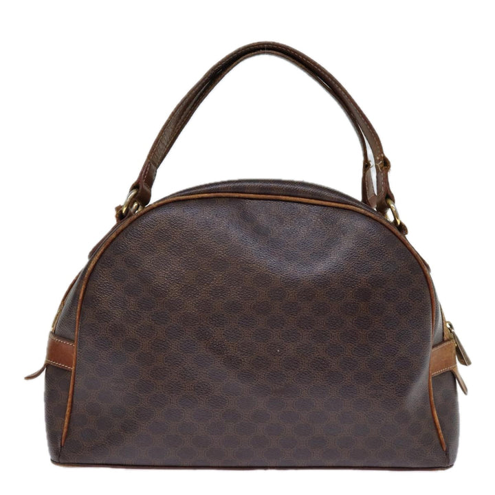 Celine Macadam Canvas Hand Bag PVC Brown Auth bs13996