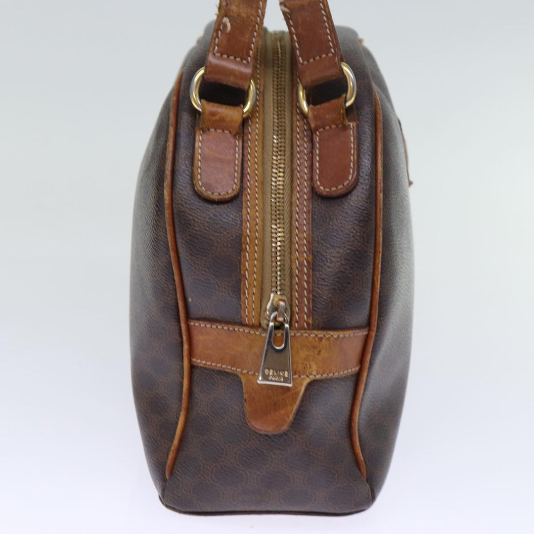 Celine Macadam Canvas Hand Bag PVC Brown Auth bs13996