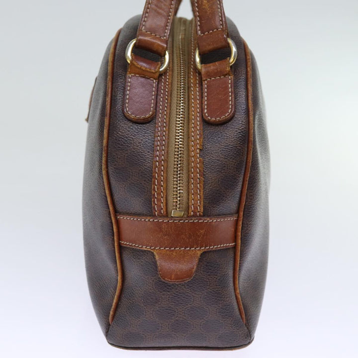 Celine Macadam Canvas Hand Bag PVC Brown Auth bs13996