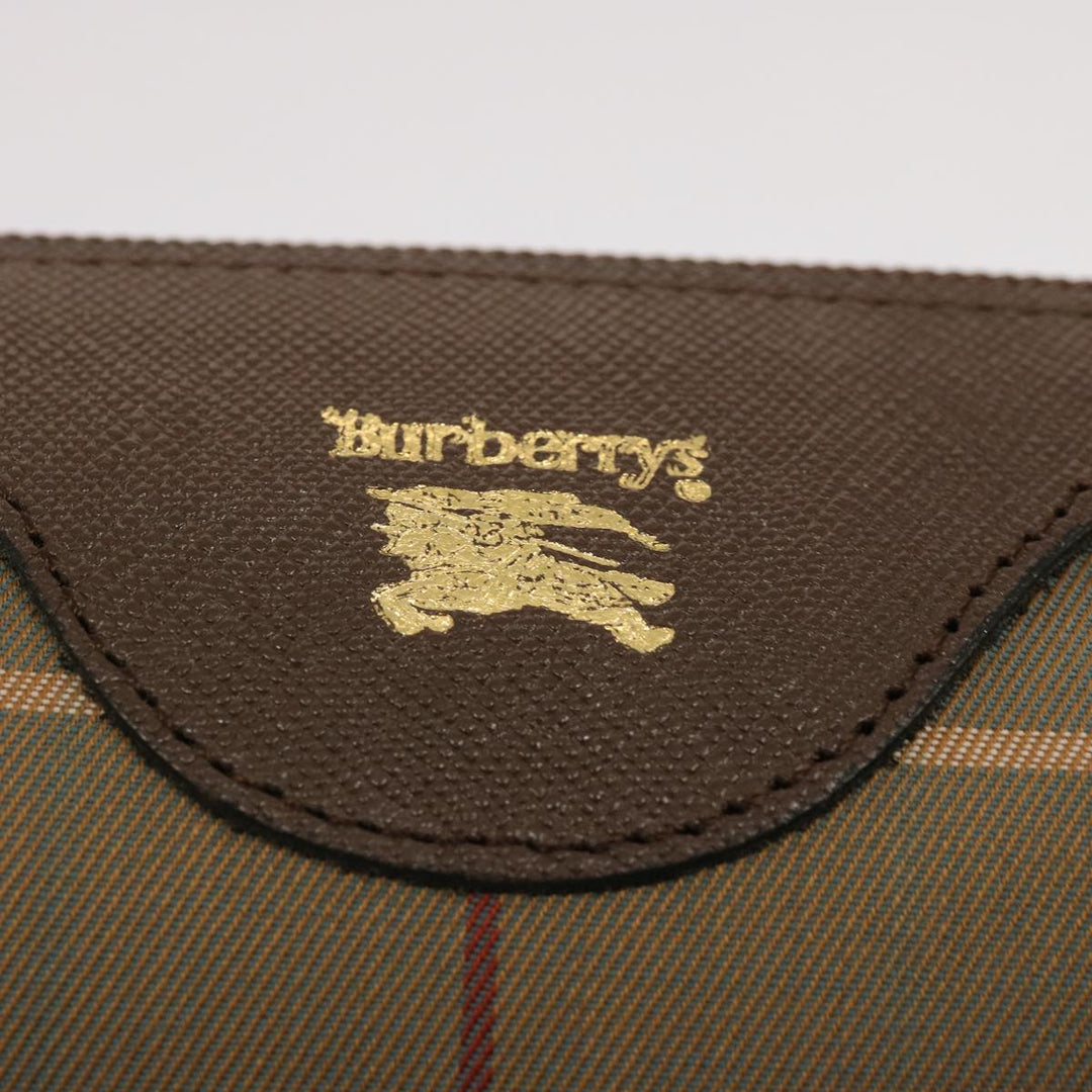 BurberrySs Nova Check Clutch Bag Canvas Beige Auth bs14027