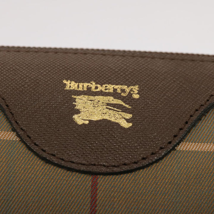BurberrySs Nova Check Clutch Bag Canvas Beige Auth bs14027