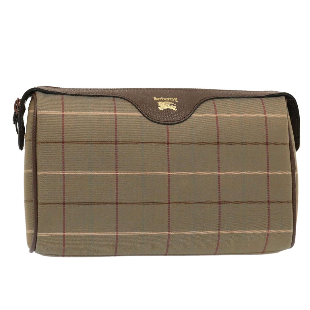BurberrySs Nova Check Clutch Bag Canvas Beige Auth bs14027