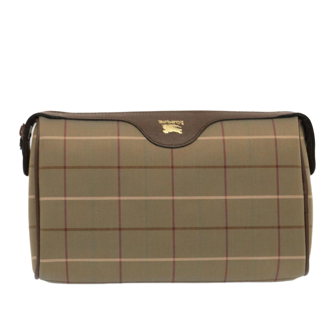 BurberrySs Nova Check Clutch Bag Canvas Beige Auth bs14027